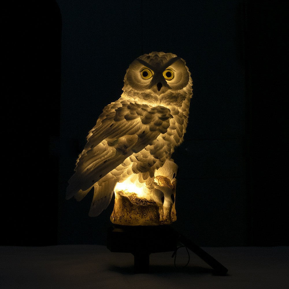 Best selling Amazon Solar Resin Owl Ground Plug Lamp Outdoor Garden Decoration Landscape Yard Lawn Lamp