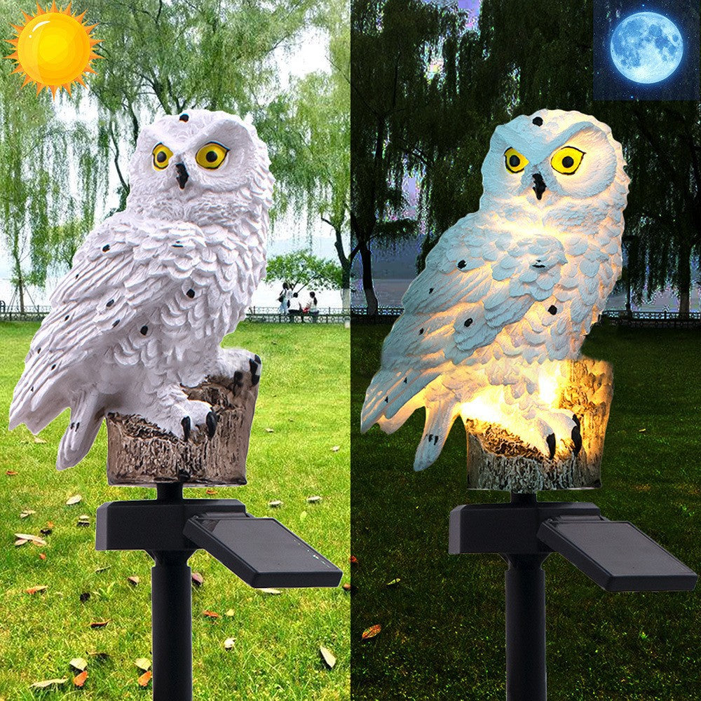 Best selling Amazon Solar Resin Owl Ground Plug Lamp Outdoor Garden Decoration Landscape Yard Lawn Lamp