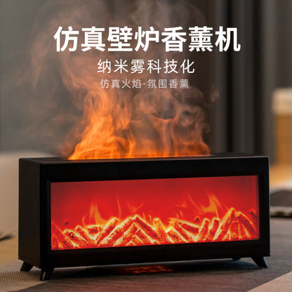 Simulation flame fireplace aromatherapy machine large fog spray air humidifier home office automatic fragrance machine